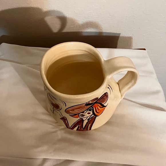 Vintage 80’s lace with hat mug signed clay pottery - Picture 4 of 8